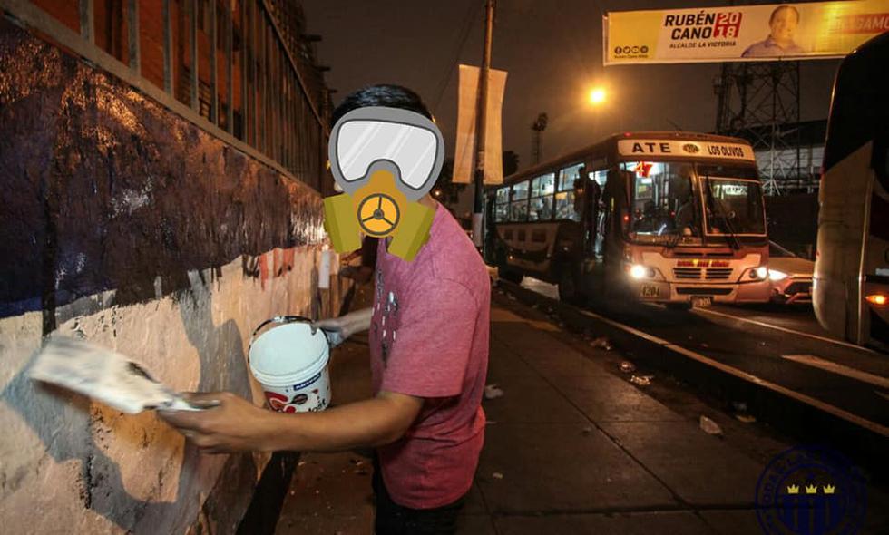 Alianza Lima: hinchas pintaron calles aledañas a Matute. (Fotos: Facebook Todas Las Sangres)