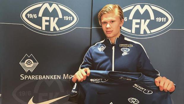El 1 de febrero de 2017 fue presentado como refuerzo del Molde FK. (Instagram: @erlinghalland)