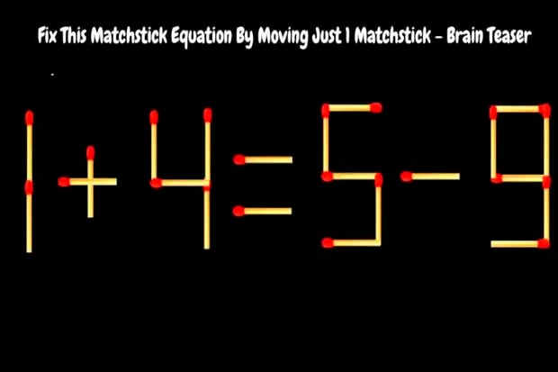 Look at the illustration, and then determine which matchstick to move to correct the equation.|  Photo: fresherlive