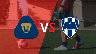 Pumas UNAM y CF Monterrey empatan 1-1 y se van a los vestuarios