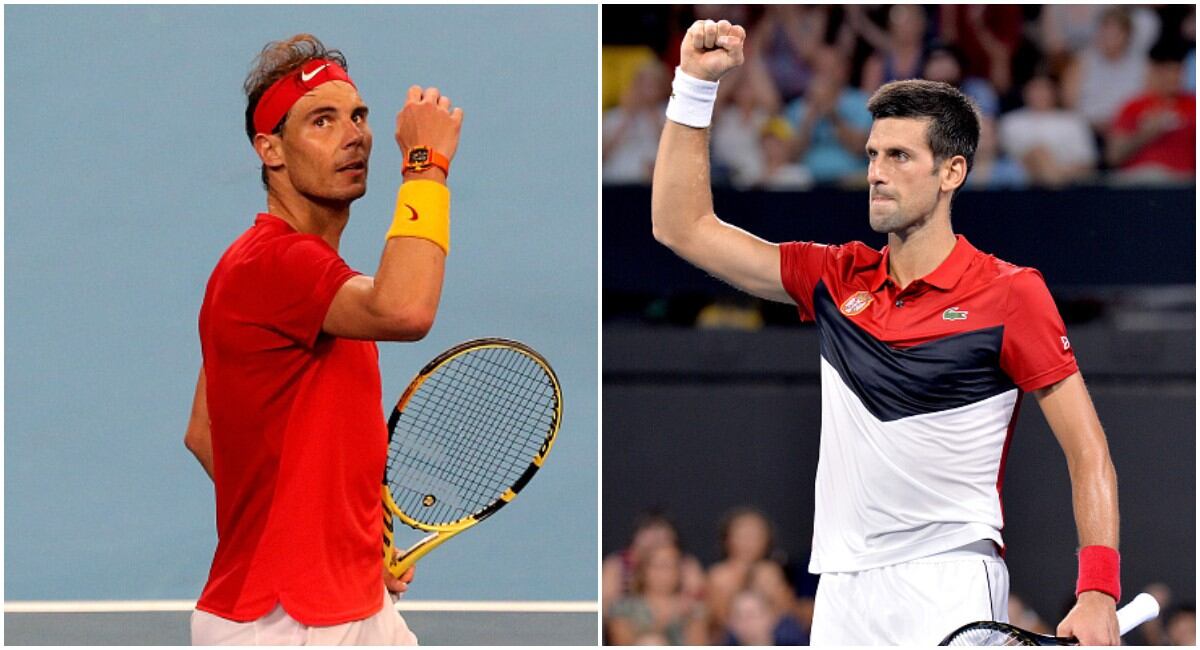 Rafael Nadal y Novak Djokovic están en el primer y segundo puesto del ranking ATP, respectivamente. (Getty Images)