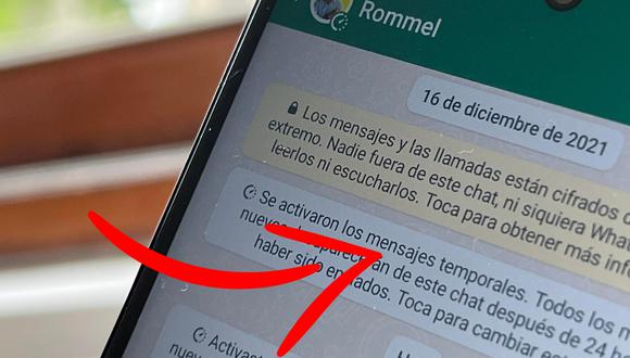De esta manera podrás saber si activaron o no los mensajes temporales en tus conversaciones de WhatsApp. (Foto: Depor)