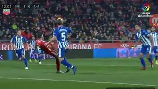 ¡Tremenda maniobra! Así fue el golazo de 'chalaca' de Stuani para el 1-0 de Girona ante Alavés [VIDEO]