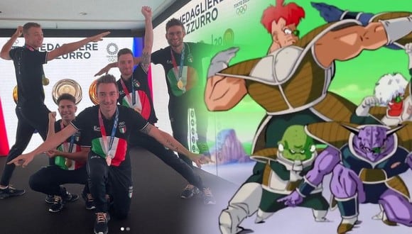 Dragon Ball: equipo italiano celebra en Tokio 2020 haciendo la pose de las Fuerzas Ginyu