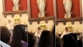 Terminó renunciando: sacerdote brinda misa eructando y en estado de ebriedad [VIDEO]
