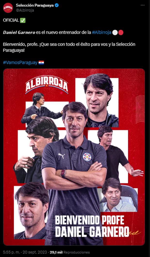 Daniel Garnero es el nuevo técnico de Paraguay. (Foto: @Albirroja)