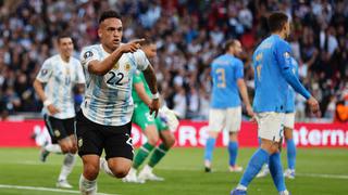 En el área, de cazador: gol de Lautaro Martínez tras jugada de Messi en Argentina vs. Italia [VIDEO]