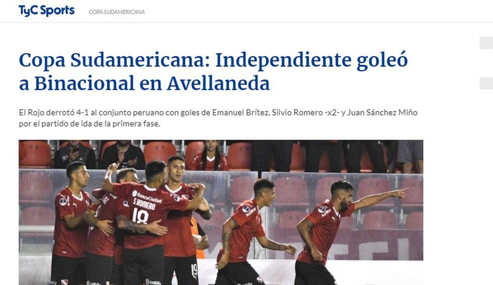 Binacional cayó 4-1 ante Independiente. (Captura)