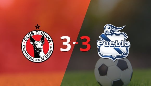 Emocionante empate con muchos goles entre Tijuana y Puebla