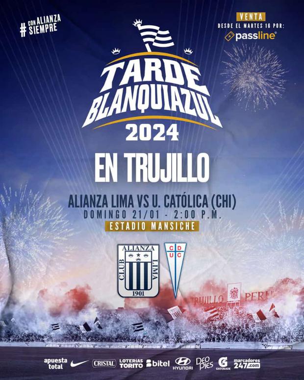Tarde Blanquiazul se jugará en el estadio Mansiche de Trujillo. (Foto: Twitter / Alianza Lima)