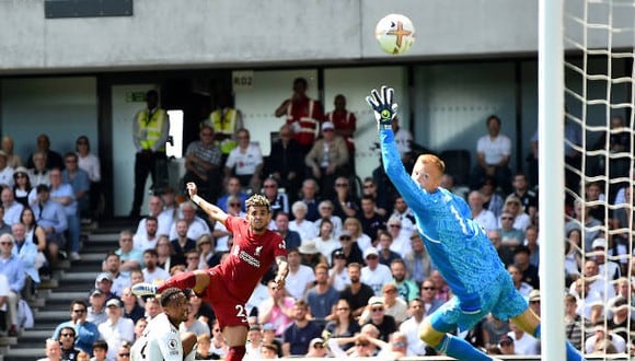 Luis Díaz tuvo una clara ocasión para marcar el 1-1 del Liverpool vs. Fulham. (Foto: Getty Images)