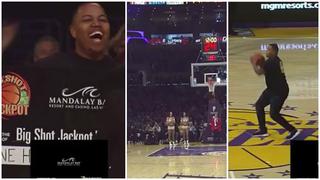 ¡Qué tal suerte! Anotó de media cancha y ganó 100 mil dólares en partido de Los Lakers [VIDEO]