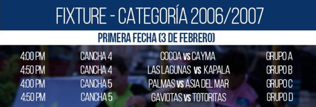 Programación de la Copa Asia Kids.