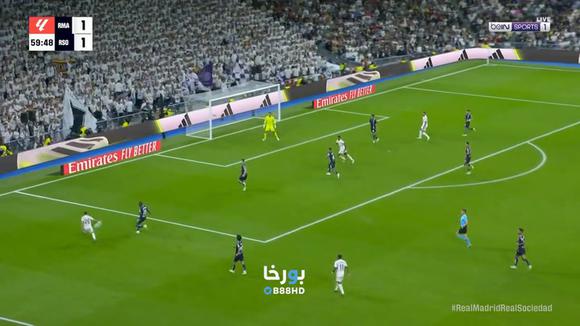 Gol de Joselu para el 2-1 de Real Madrid vs. Real Sociedad. (Video: BeinSports)