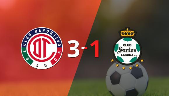 Toluca FC goleó a Santos Laguna por 3 a 1