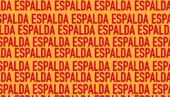 En esta imagen, cuyo fondo es de color morado, abundan las palabras ‘ESPALDA’. Entre ellas, está el término ‘ESPADA’. (Foto: MDZ Online)