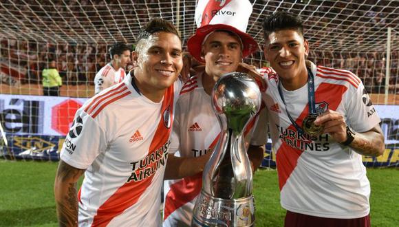 Juan Fernando Quintero y Rafael Santos Borré salieron campeones con River Plate antes de emigrar de Argentina. (Foto: Getty images)
