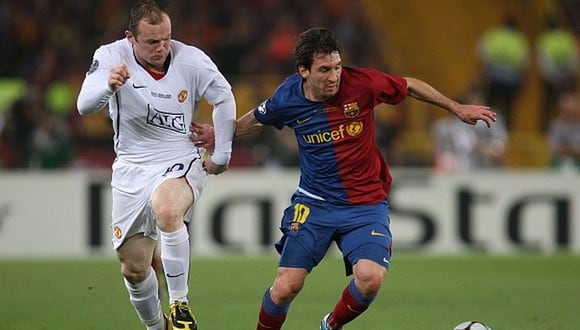 Rooney enfrentó a Messi en dos finales de Champions League. Un triunfo para cada uno. (Getty)