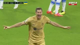 Ni un minuto: golazo de Lewandowski para el 1-0 de Barcelona vs. Real Sociedad [VIDEO]