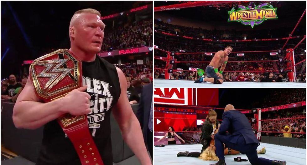 Wwe Brock Lesnar John Cena Y Los Protagonista Del Raw A Dos