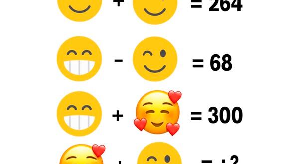 Analiza el reto matemático y determina el valor de cada emoji y obtén el resultado final. | Foto: genial.guru