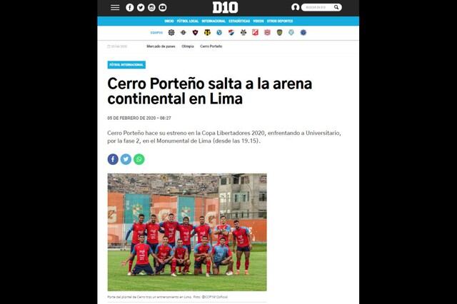 Universitario vs. Cerro Porteño (Captura)