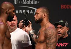 ¡Mírame bien! Jon Jones tuvo intenso careo con Thiago Santos previo al UFC 239 de Las Vegas [VIDEO]