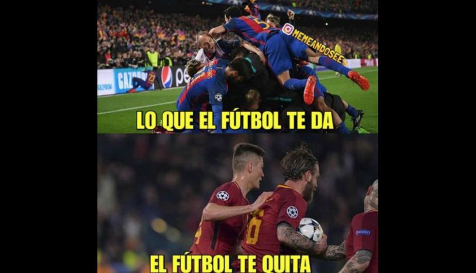 Los mejores memes del Barcelona-Roma por la vuelta de cuartos de final de Champions League. (Difusión)