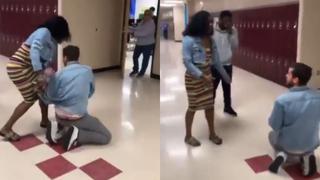 Profesor le quita celular a alumna en examen y lo ataca echándole gas pimienta