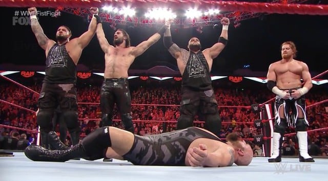 Seth Rollins, Authors of Pain y Buddy Murphy acabaron con The Big Show, Kevin Owens y Samoa Joe. (Foto: WWE)