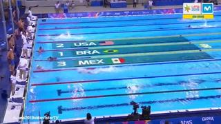 ¡A festejar! Brasil ganó el oro en relevos masculinos 4x100m libre y rompieron el récord panamericano [VIDEO]