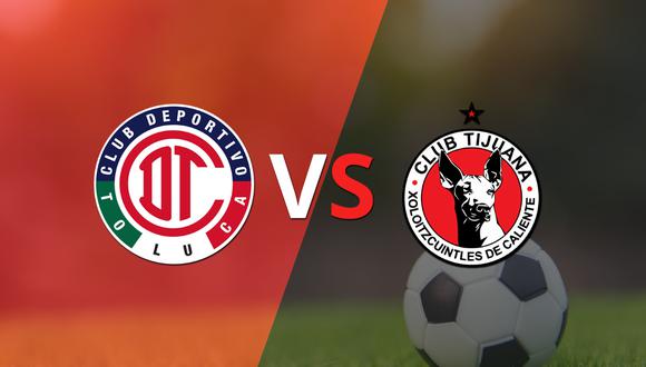 Toluca FC y Tijuana empatan 1-1 y se van a los vestuarios