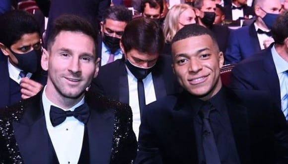 Lionel Messi y Kylian Mbappé asistieron a la gala del Balón de Oro 2021. (Foto: Instagram)