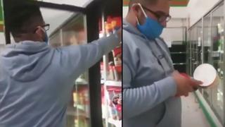 Hombre va a una tienda, mete el dedo en un pote de helado y luego hace algo muy asqueroso