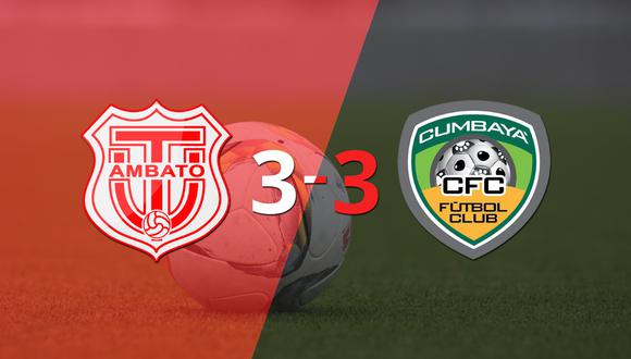 Los dos goles de Rommel Tapia no evitaron el empate entre Cumbayá FC y Técnico Universitario