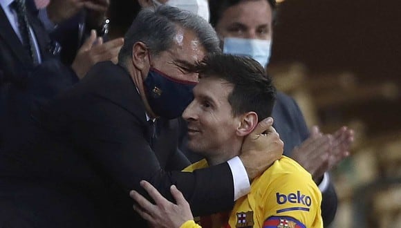 Joan Laporta apuesta por la continuidad de Lionel Messi en Barcelona. (Foto: AP)