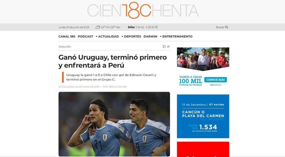 La reacción de la prensa uruguaya tras conocerse que Perú será su rival en cuartos de final. (Foto: Internet)