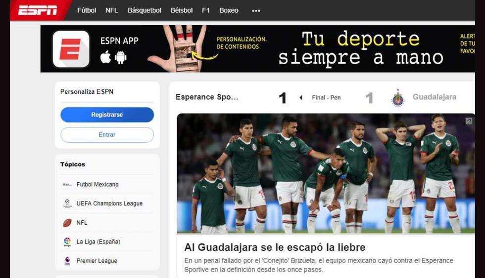 La reacción de la prensa mexicano por la derrota de Chivas de Guadalajara (Foto: Captura).