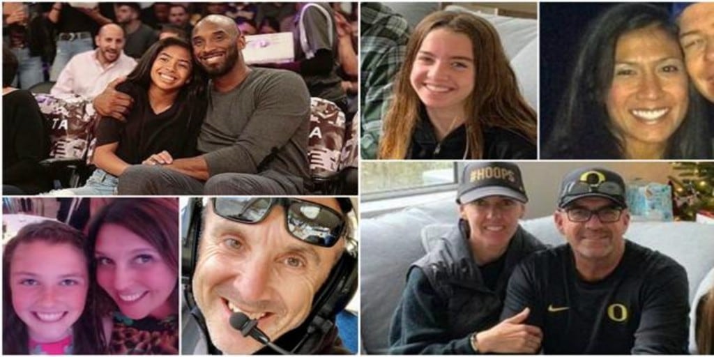 Identifican a todas las personas que iban dentro del helicóptero en el que falleció Kobe Bryant. (Twitter)