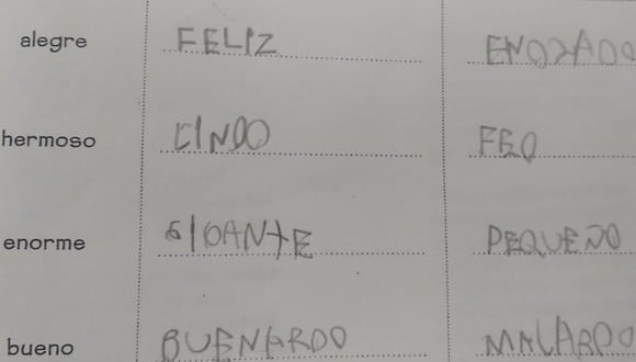 El ocurrente estudiante demostró tener una percepción particular para describir la palabra "bueno". (Foto: Tincho/Twitter)