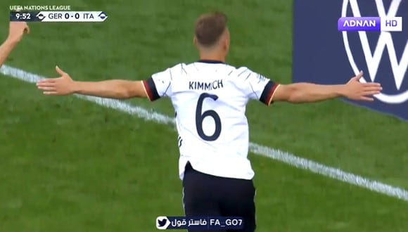 Gol de Kimmich para el 1-0 de Alemania vs Italia por la Nations League.