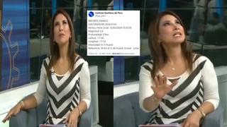 ¡Susto en plena transmisión! La reacción de Jennifer Cerecida ante el temblor 5.4 en Lima