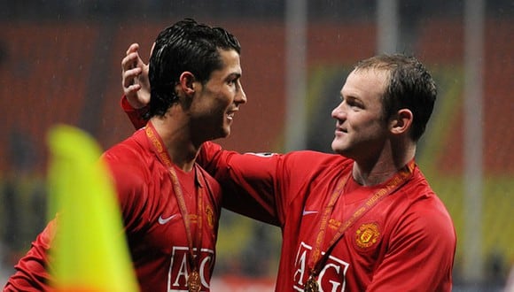 Cristiano Ronaldo y Wayne Rooney fueron compañeros en el Manchester United. (Foto: Getty Images)