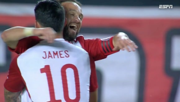James Rodríguez lleva dos asistencia y un gol en al Superliga de Grecia. (Foto: Captura de ESPN)