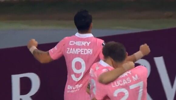 Fernando Zampedri puso el 1-1 en el Sporting Cristal vs. U. Católica. (Captura: ESPN)