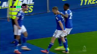 Terrible error en la defensa: Vardy y Daka aparecieron para el 4-2 de Leicester vs. United [VIDEO]