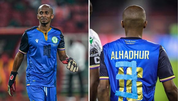 El lateral Chaker Alhadhur tuvo que jugar como portero en Comoras. (Foto: ESPN/Composición)