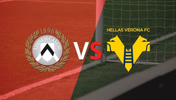 Termina el primer tiempo con una victoria para Udinese vs Hellas Verona por 1-0