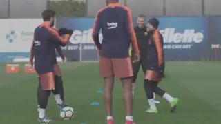 Palmas para Dembélé: la reacción de Messi tras 'huacha' del francés en práctica del Barcelona [VIDEO]