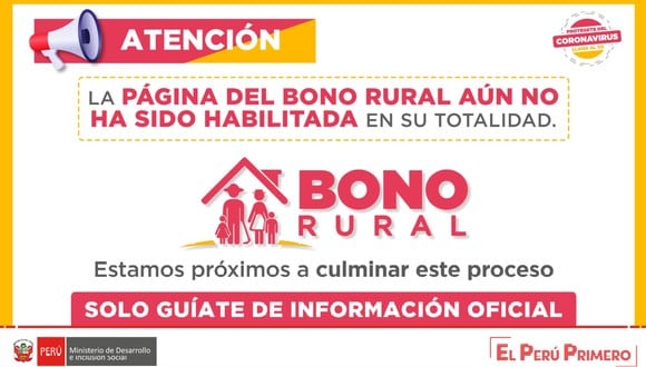 El Midis habilitó una nueva plataforma para cobrar el Bono Rural de 760 soles. Antes de revisar si eres uno de los beneficiarios de este apoyo económico que hace el Estado